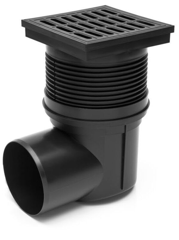 Kültéri víznyelő műanyag ráccsal 110 mm - oldalsó elfolyású
