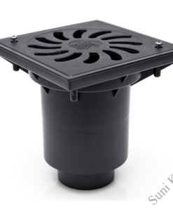 Kültéri víznyelő öntöttvas ráccsal 160mm függőleges elfolyású